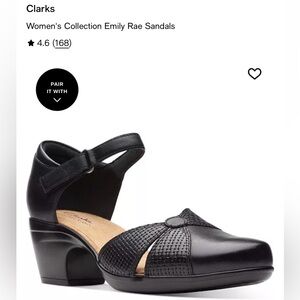 Clarks Women's Collection Emily Rae Sandals Black Size 10